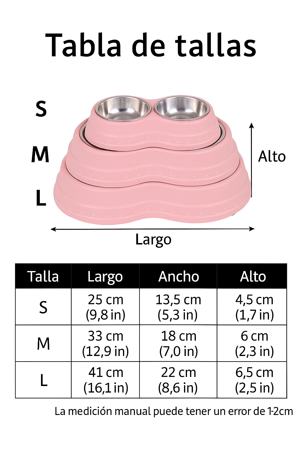 limentador Doble de Acero Inoxidable